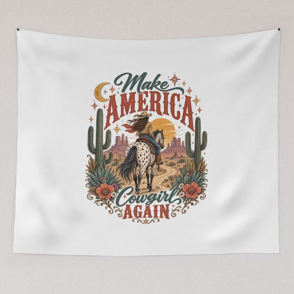 Item preview, Cowgirl Quotes, Make America Cowgirl Again Vintage Western Rodeo designed and sold by graphic-genie.