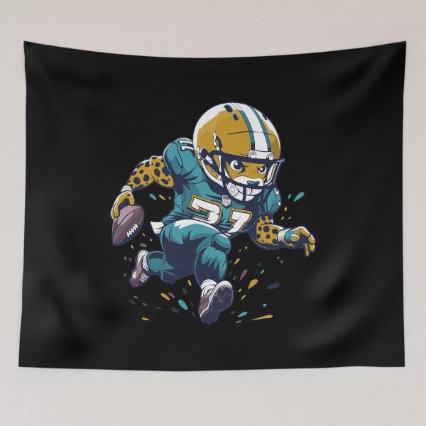 Item preview, Chibi Jaguar Football Player Action Mascot designed and sold by JENNIFFFER.