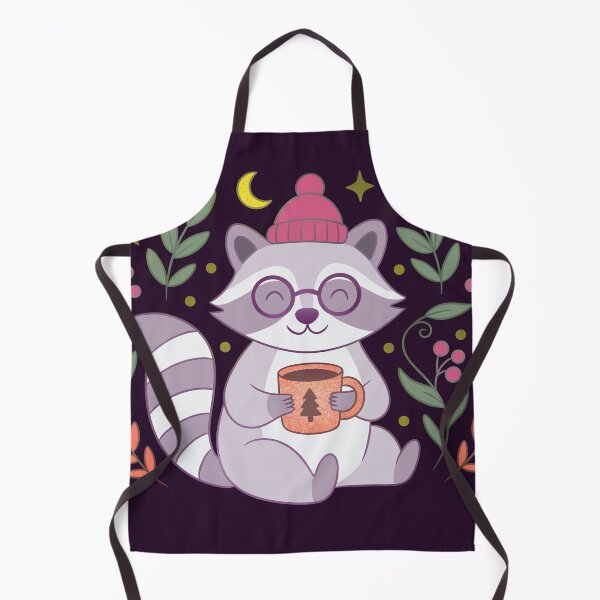 Item preview, Mapache acogedor con taza de cacao — Arte de gorro de invierno designed and sold by Ink & Kind Studio.
