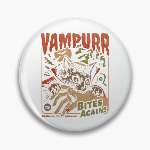 Item preview, Vampurr Bites Again! Funny Cat Halloween Vintage Graphic designed and sold by Suzu Comena.