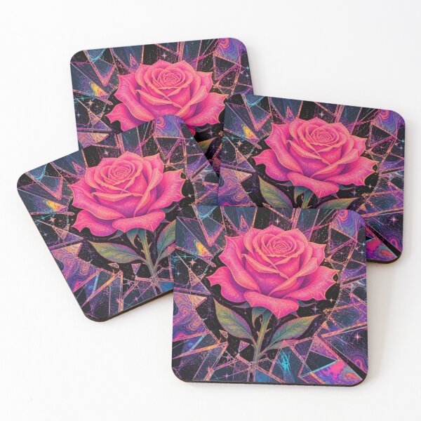 Item preview, Neon Rose Among Shattered Glass designed and sold by EmpoweredEchoesSpirit.