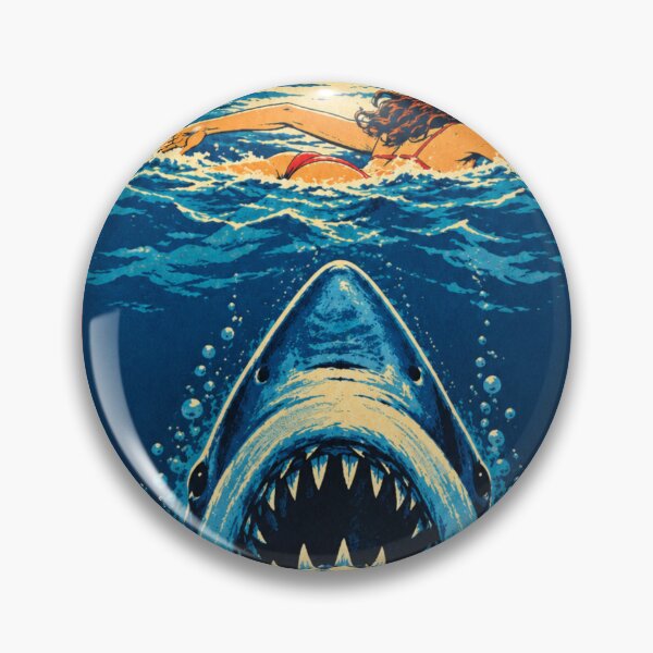 Item preview, Vintage 1970s Shark Attack Horror Poster | Retro Ocean Full Moon designed and sold by lapart.
