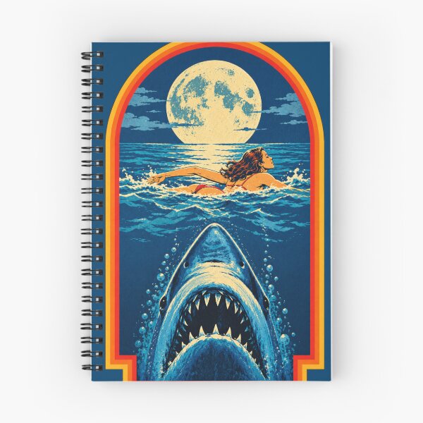 Item preview, Vintage 1970s Shark Attack Horror Poster | Retro Ocean Full Moon designed and sold by lapart.