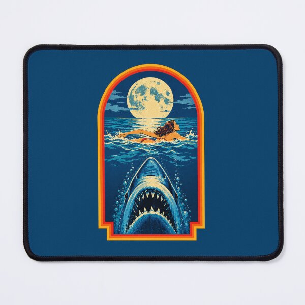 Item preview, Vintage 1970s Shark Attack Horror Poster | Retro Ocean Full Moon designed and sold by lapart.