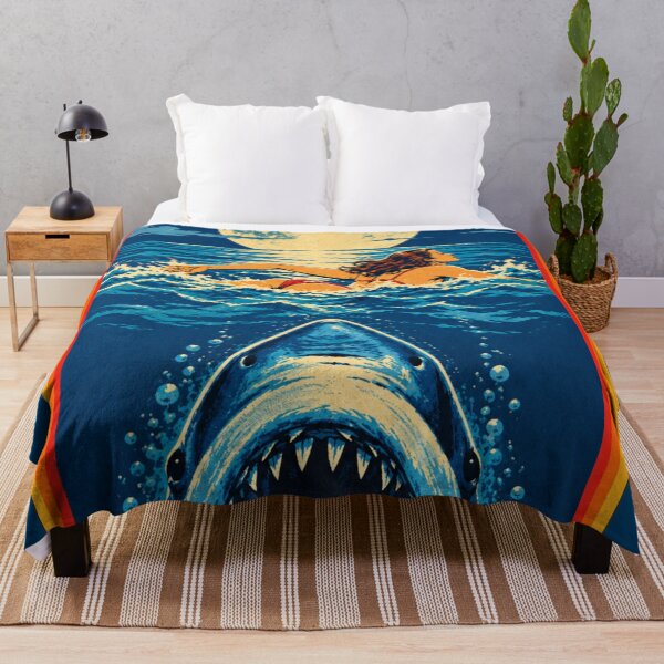 Item preview, Vintage 1970s Shark Attack Horror Poster | Retro Ocean Full Moon designed and sold by lapart.