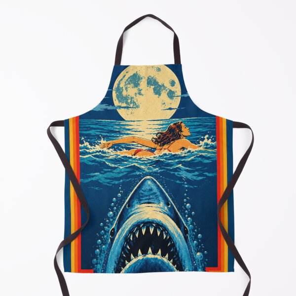 Item preview, Vintage 1970s Shark Attack Horror Poster | Retro Ocean Full Moon designed and sold by lapart.