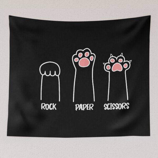 Item preview, Rock Paper Scissors Hand Game Cute Pink Paw Funny Cat designed and sold by NguboNorento.