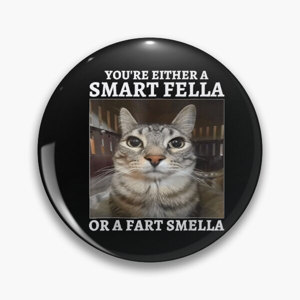 Item preview, You're Either a Smart Fella or a Fart Smella Funny Cat Meme designed and sold by NguboNorento.