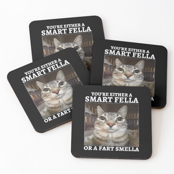 Item preview, You're Either a Smart Fella or a Fart Smella Funny Cat Meme designed and sold by NguboNorento.
