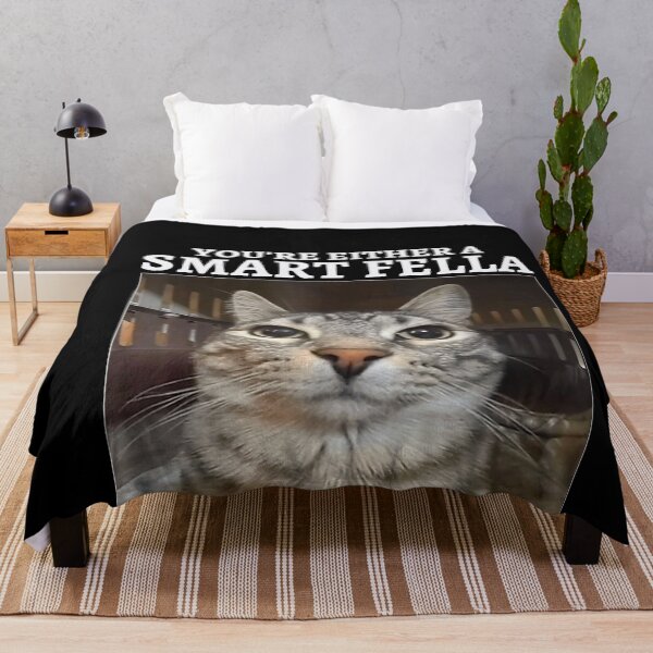 Item preview, You're Either a Smart Fella or a Fart Smella Funny Cat Meme designed and sold by NguboNorento.