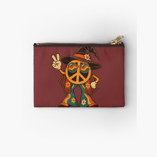 Item preview, Retro 1970s Witch Fringe Peace Sign Art – Groovy Vintage Halloween Print designed and sold by MagicMakerPh.