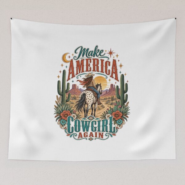 Item preview, Copy of Cowgirl Quotes, Make America Cowgirl Again Vintage Western Rodeo designed and sold by graphic-genie.