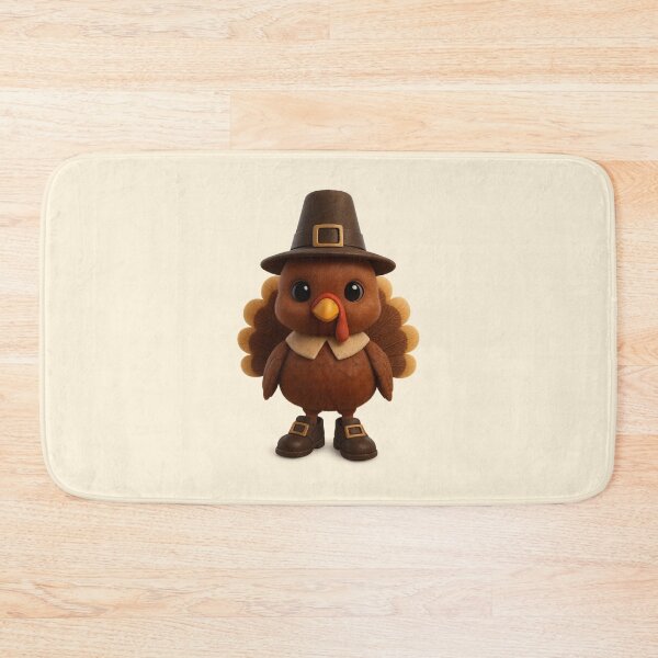 Item preview, Cute Pilgrim Turkey | Kawaii Thanksgiving Cartoon Character Art designed and sold by Moons Studio.