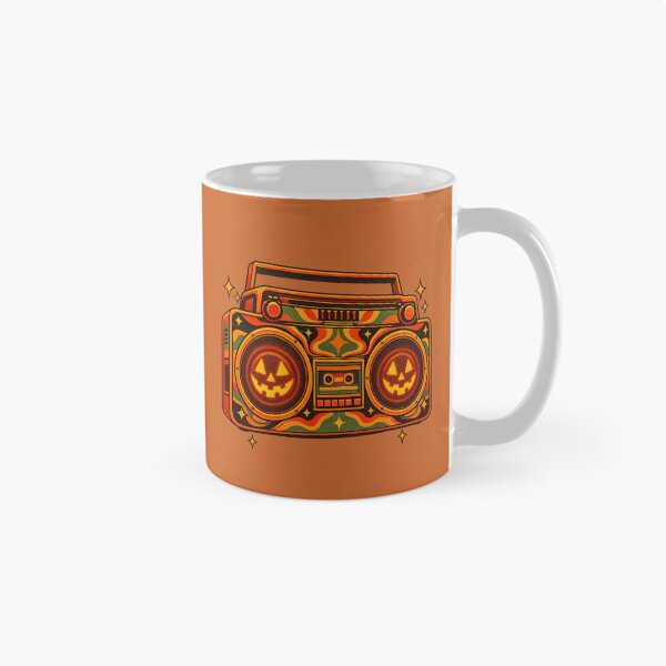 Item preview, Retro 1970s Psychedelic Jack-o-Lantern Boombox Halloween Print designed and sold by MagicMakerPh.