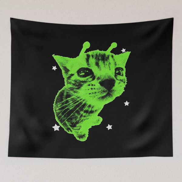 Item preview, Y2K Alien Cat Meme Retro Silly Cat Vintage Space Kitty Funny designed and sold by NguboNorento.