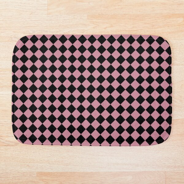 Item preview, Checker Diamond Pattern Pink Black designed and sold by ArtbyDebbieC.