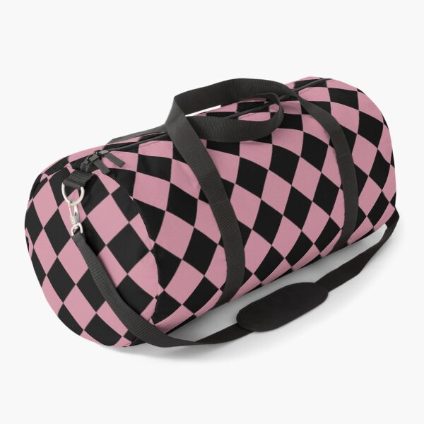 Item preview, Checker Diamond Pattern Pink Black designed and sold by ArtbyDebbieC.