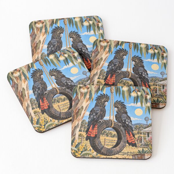Item preview, Swinging Black Cockatoos designed and sold by LittleDreamsCo.