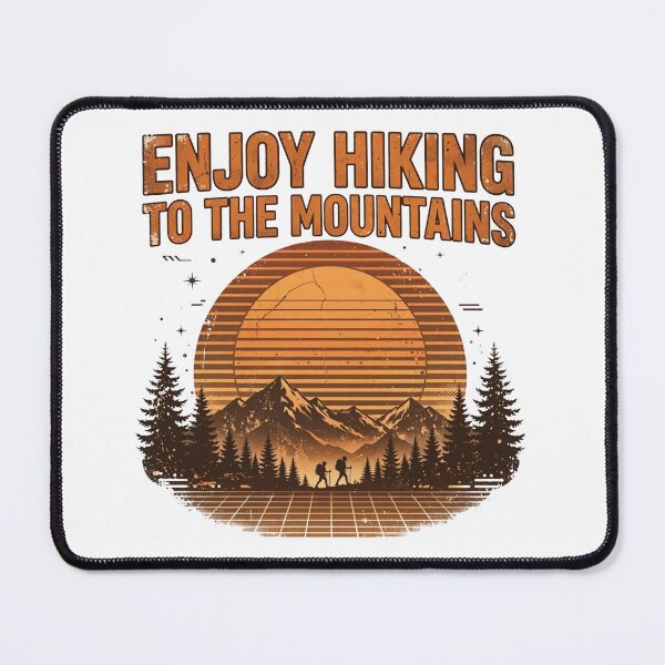 Item preview, Enjoy Hiking To The Mountains Retro Sunset designed and sold by ThePrintArt.