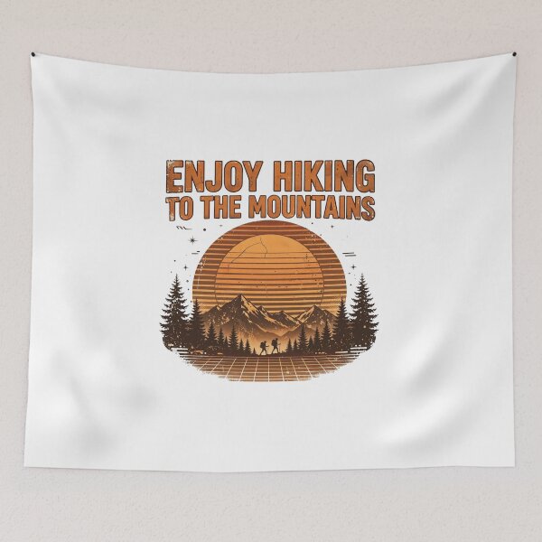 Item preview, Enjoy Hiking To The Mountains Retro Sunset designed and sold by ThePrintArt.