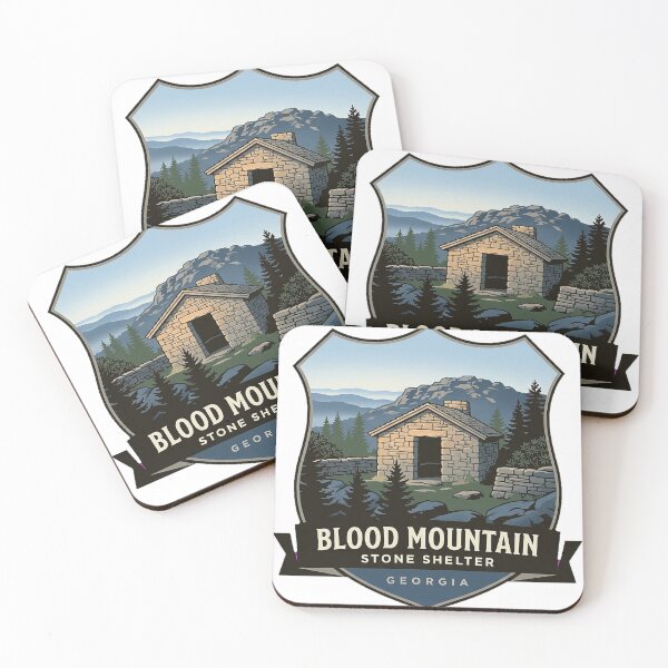 Item preview, Blood Mountain Stone Shelter Georgia Crest Sticker designed and sold by DetourDgn.