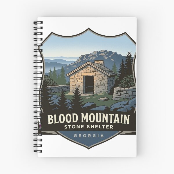 Item preview, Blood Mountain Stone Shelter Georgia Crest Sticker designed and sold by DetourDgn.