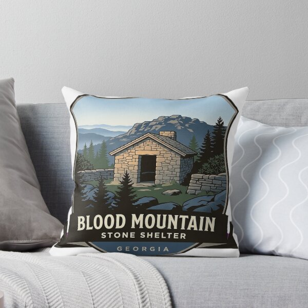 Item preview, Blood Mountain Stone Shelter Georgia Crest Sticker designed and sold by DetourDgn.