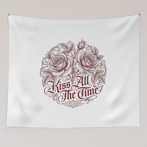 Item preview, Vintage Botanical Roses Kiss All The Time Graphic designed and sold by So Golden Shop.