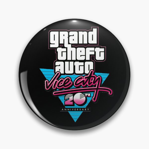 Item preview, GTA Grand Theft Auto Logo Vice City 20th Anniversary 20 Years designed and sold by BubblePopRed.
