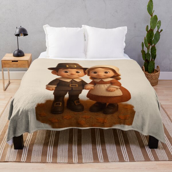 Item preview, Cute Pilgrim Couple | Kawaii Thanksgiving Fun Art designed and sold by Moons Studio.