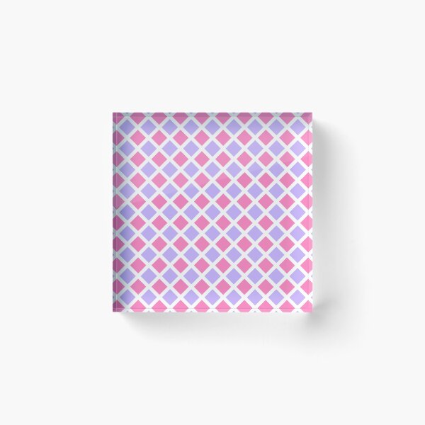 Item preview, Checker Diamond Pattern Pink Purple designed and sold by ArtbyDebbieC.