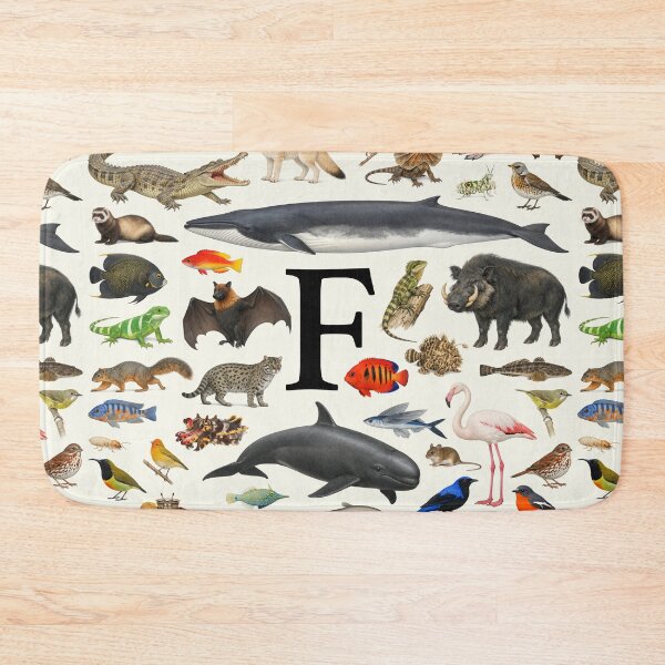 Item preview, Letter F Animal Alphabet Retro Identification Chart designed and sold by kakarikihill.