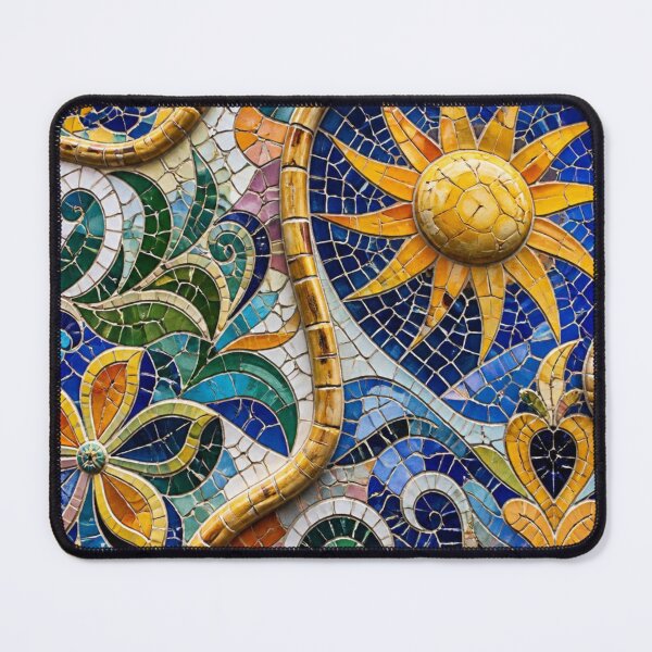 Item preview, Gaudi Park Guell Mosaic Spanish Flowers Trencadís Art designed and sold by GrinGalore.
