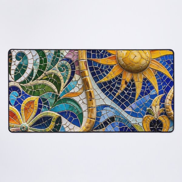 Item preview, Gaudi Park Guell Mosaic Spanish Flowers Trencadís Art designed and sold by GrinGalore.