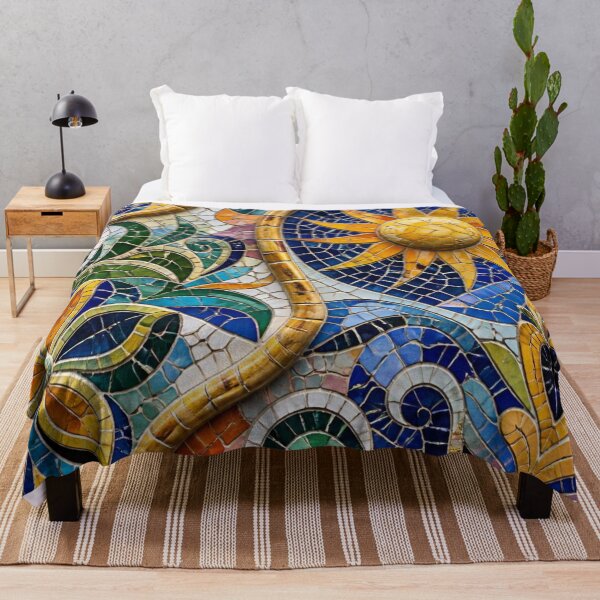 Item preview, Gaudi Park Guell Mosaic Spanish Flowers Trencadís Art designed and sold by GrinGalore.