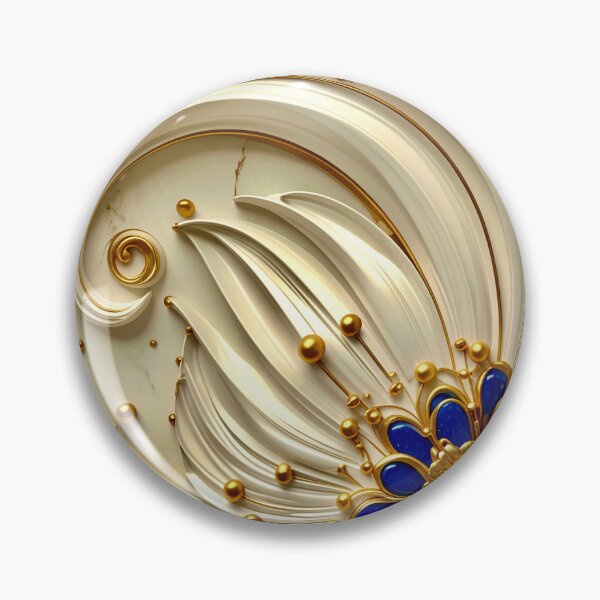 Item preview, Classic Gold Filigree and Sapphire Vortex designed and sold by Vicky Brago-Mitchell®.
