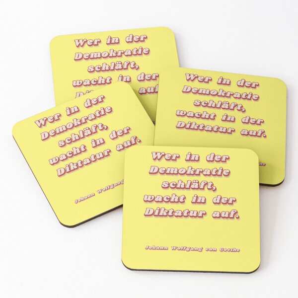 Item preview, "He who sleeps in a democracy" - Goethe quote (Retro) designed and sold by Mauswohn.