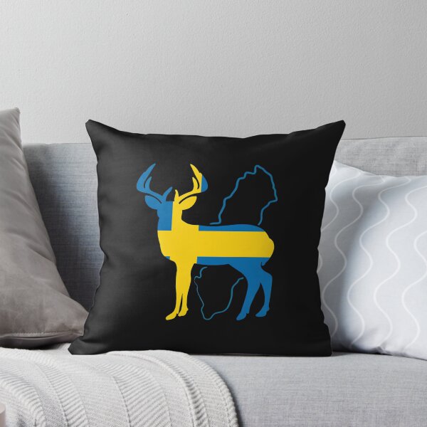 Item preview, Swedish Flag Deer Sweden Outline Art- designed and sold by YarningsandYear.