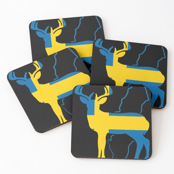 Item preview, Swedish Flag Deer Sweden Outline Art- designed and sold by YarningsandYear.