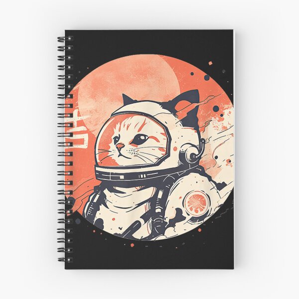 Item preview, Japanese Minimalist 1950s Retro Space Cat Good Luck Kanji designed and sold by denzelqfhho.