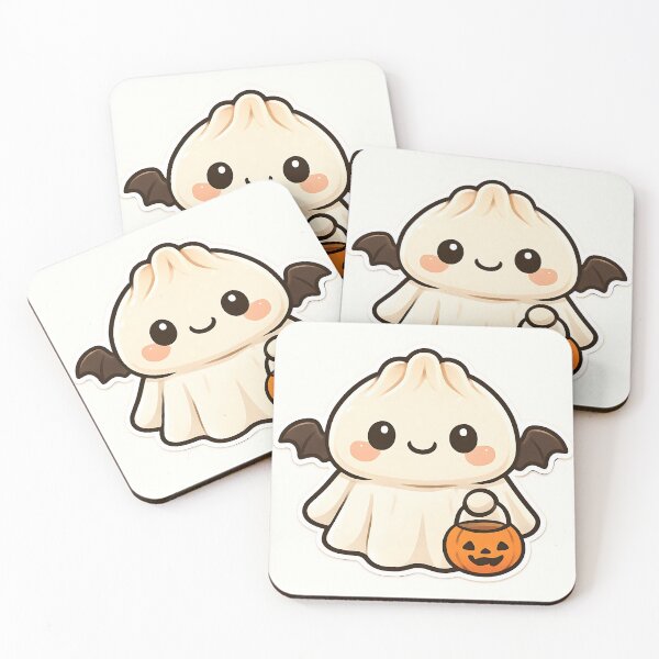 Item preview, Spooky Dumpling Ghost Kawaii Food Mascot Halloween Design designed and sold by SmartyWonders.