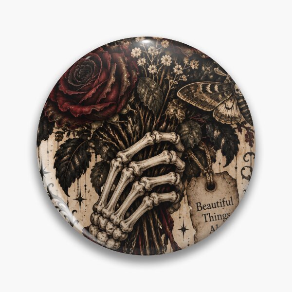 Item preview, Vintage Skeleton Hand With Roses Botanical Gothic Halloween Sticker designed and sold by SlapHappyArt.