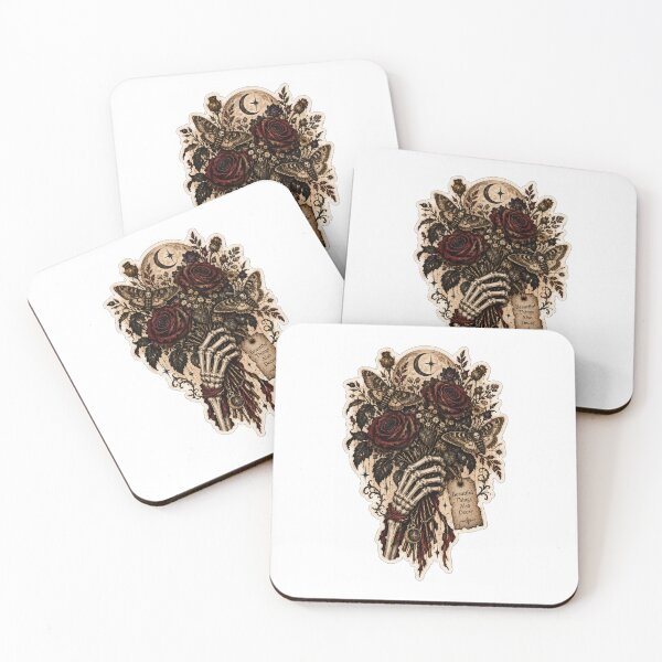 Item preview, Vintage Skeleton Hand With Roses Botanical Gothic Halloween Sticker designed and sold by SlapHappyArt.