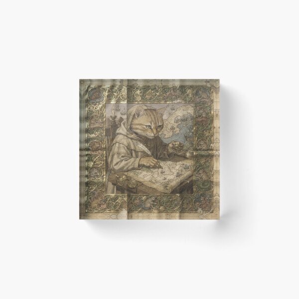 Item preview, Medieval Cat Cartographer Charting the Kingdom designed and sold by PictorialWhimsy.