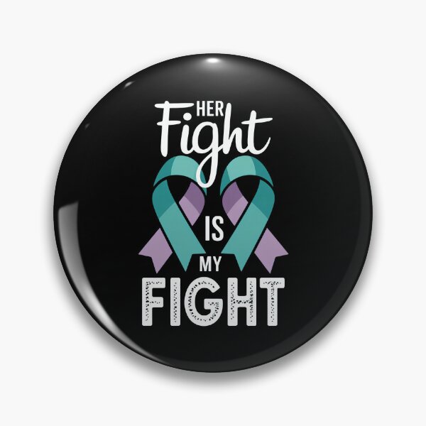 Item preview, Her Fight Is My Fight Teal Purple Ribbon Support designed and sold by Tawnat-Zl9at.
