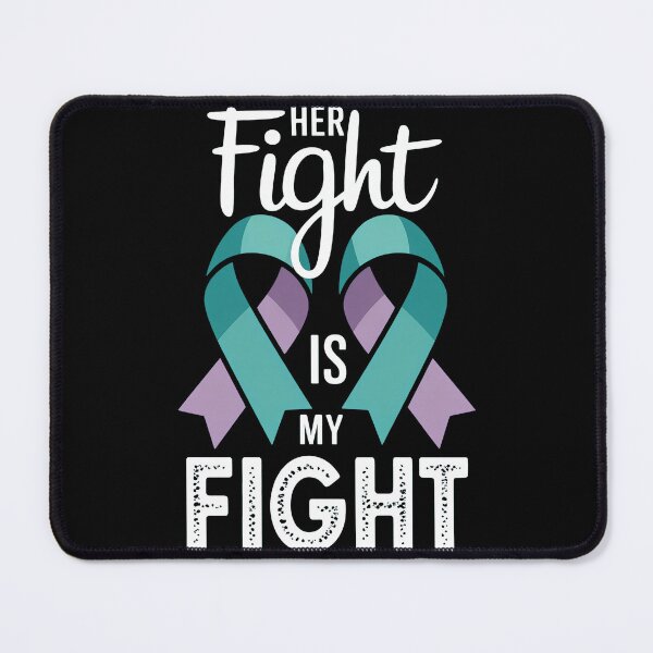 Item preview, Her Fight Is My Fight Teal Purple Ribbon Support designed and sold by Tawnat-Zl9at.