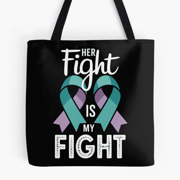Item preview, Her Fight Is My Fight Teal Purple Ribbon Support designed and sold by Tawnat-Zl9at.