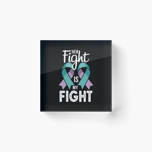 Item preview, Her Fight Is My Fight Teal Purple Ribbon Support designed and sold by Tawnat-Zl9at.