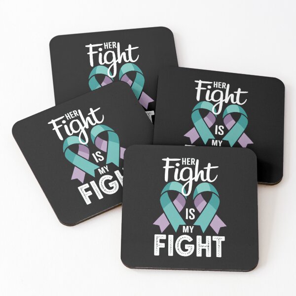 Item preview, Her Fight Is My Fight Teal Purple Ribbon Support designed and sold by Tawnat-Zl9at.
