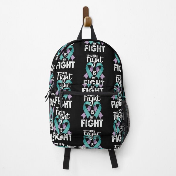 Item preview, Her Fight Is My Fight Teal Purple Ribbon Support designed and sold by Tawnat-Zl9at.